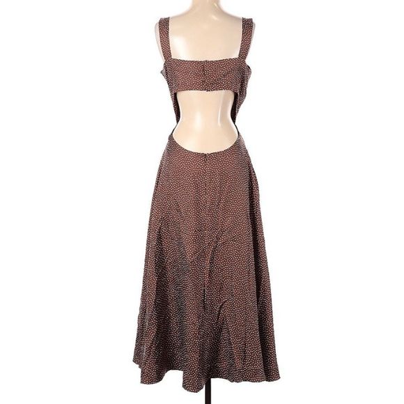 Cult Gaia Women's Brown Faye Silk Darted Dress Small HOST PICK❣️ - Picture 5 of 16